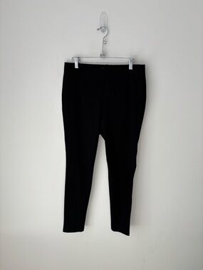 St John Knit Pants Black | Stretch Minimalist Straight Leg Pull On Size M